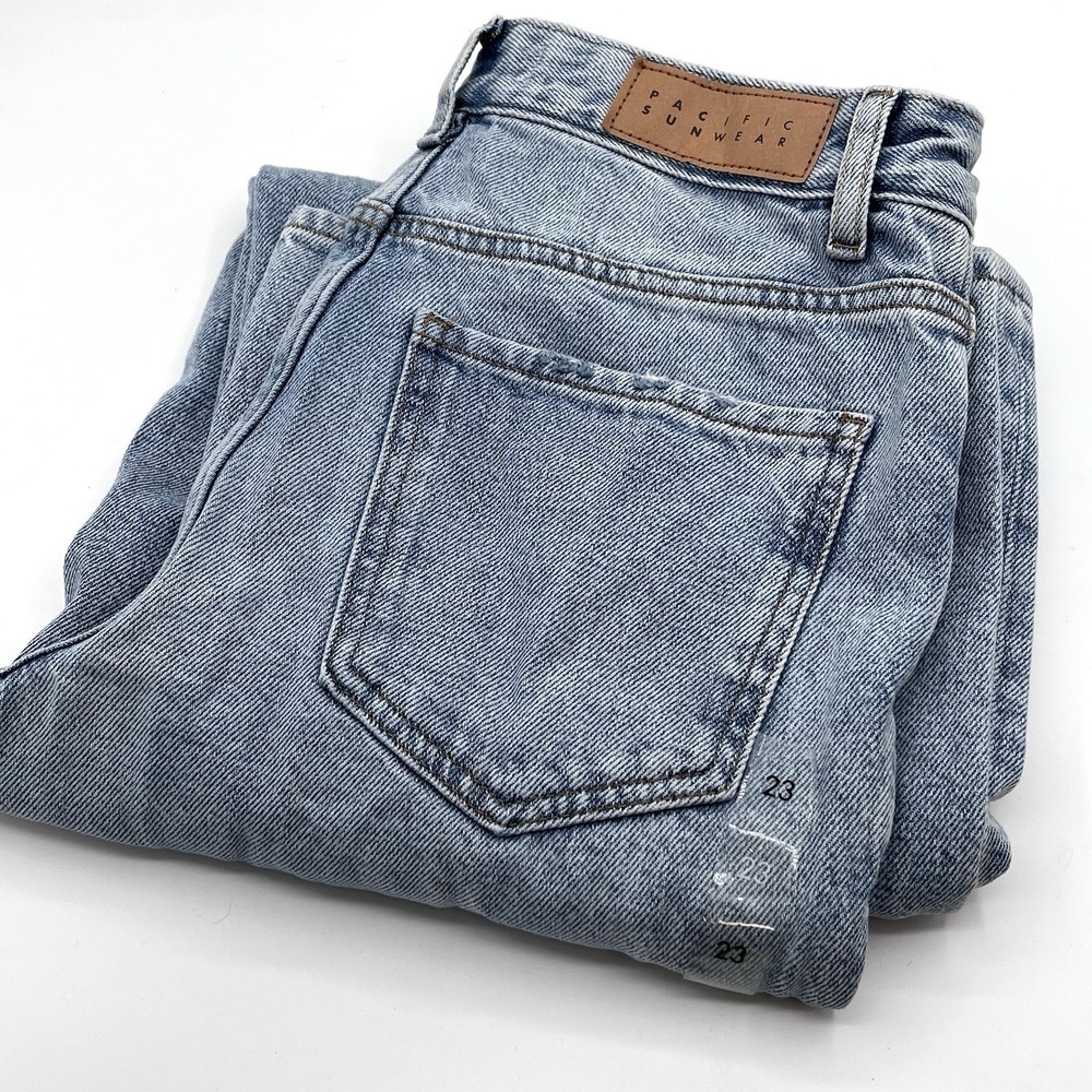New W/O Tags PACSUN Women High Rise Girlfriend Wide Leg Denim Jeans Size 23